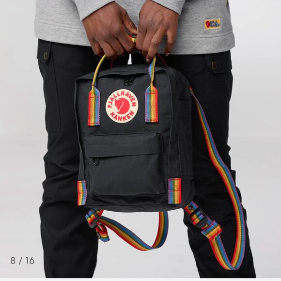 NWT Fjallraven Kanken Rainbow Mini Backpack in Light Oak - Picture 8 of 11